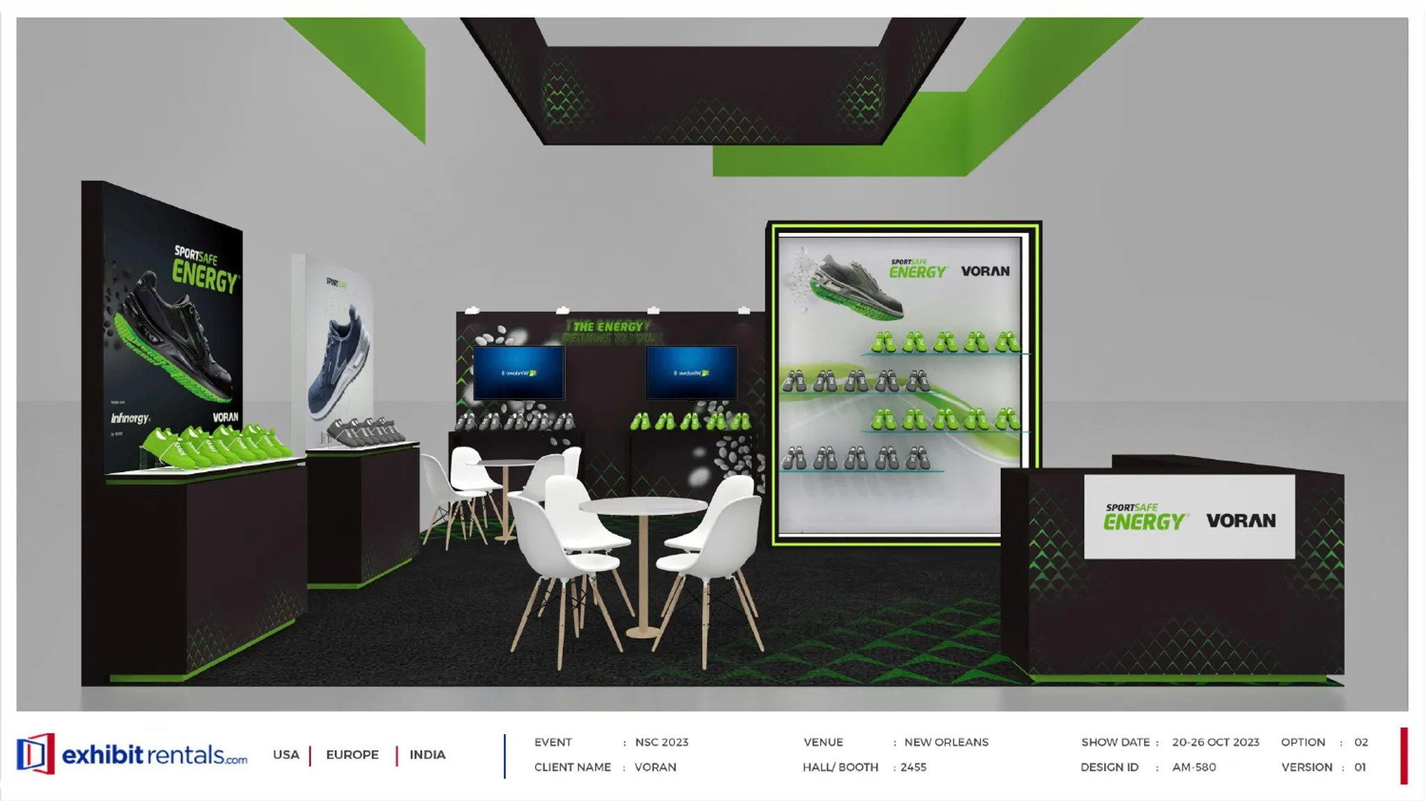 20x20 Peninsula booth design by Exhibit-Rentals